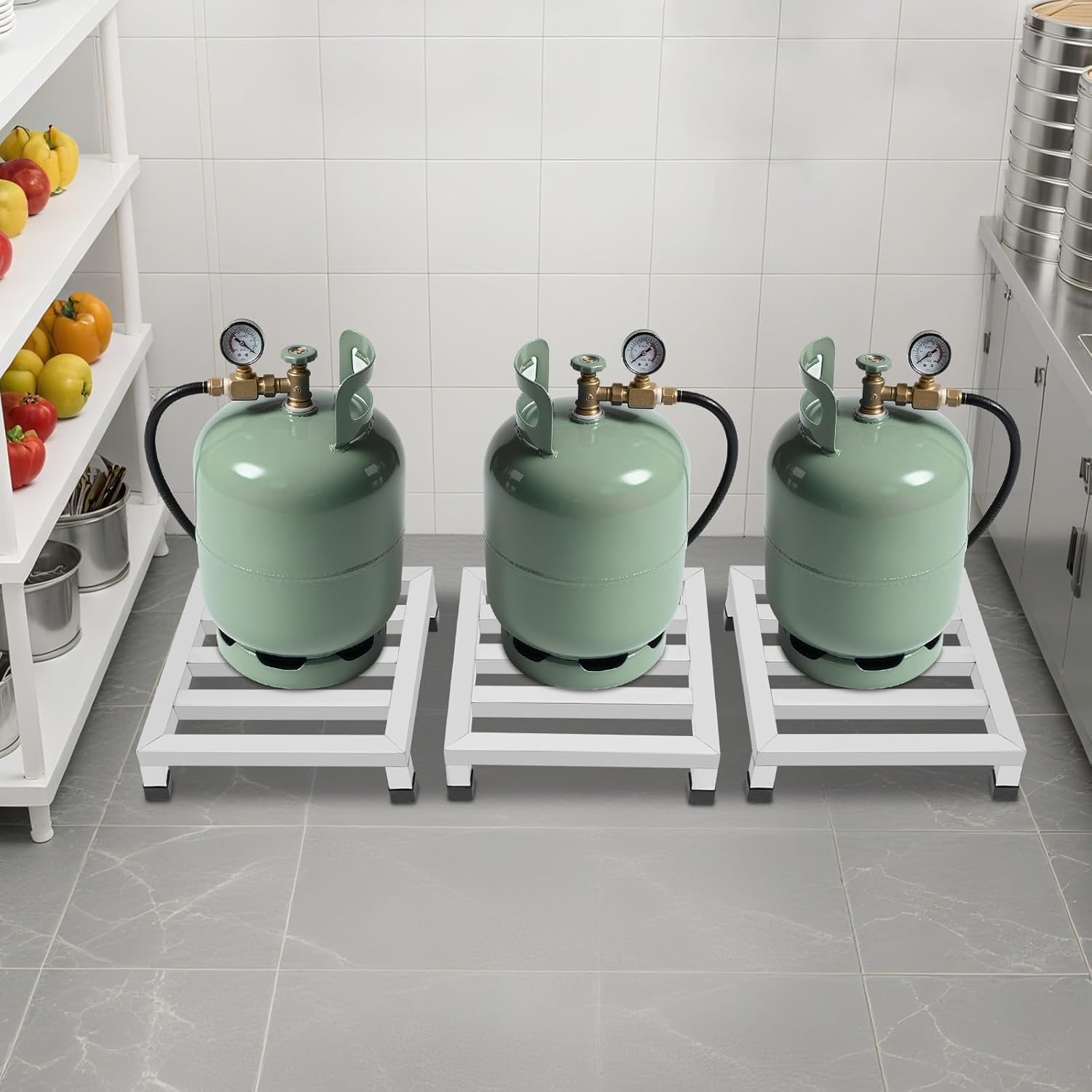 Stainless Steel Dunnage Rack, 3 Pack Dunnage Racks with 1000Lbs Capacity, Commercial Food Floor Rack, for Shopping Mall, Supermarket, Warehouse, Home Storage (3, 14" x 14" x 4")