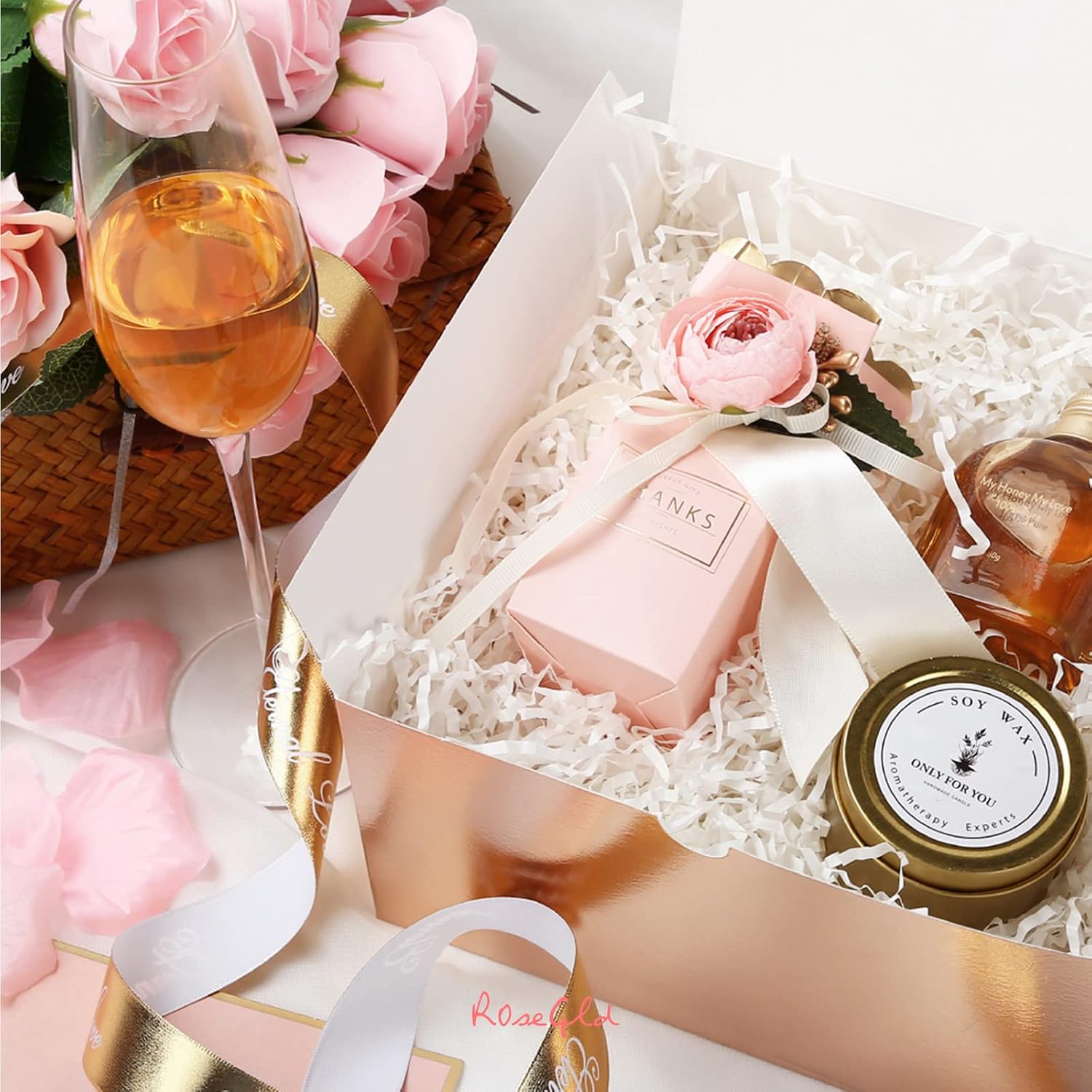 ROSEGLD 30 Gift Boxes 8x8x4 Inches, Rose Gold Gift Boxes with Lids image 2