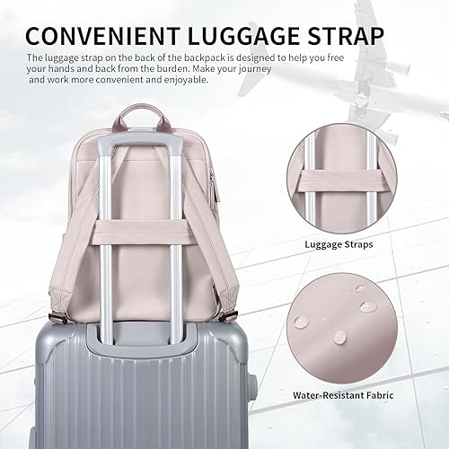 Miniatura 6 de GOLF SUPAGS Mochila para laptop para mujer, mochila informal para trabajo, viajes, para cuadernos de 1416 pulgadas, Gris rosadodo., Casual de