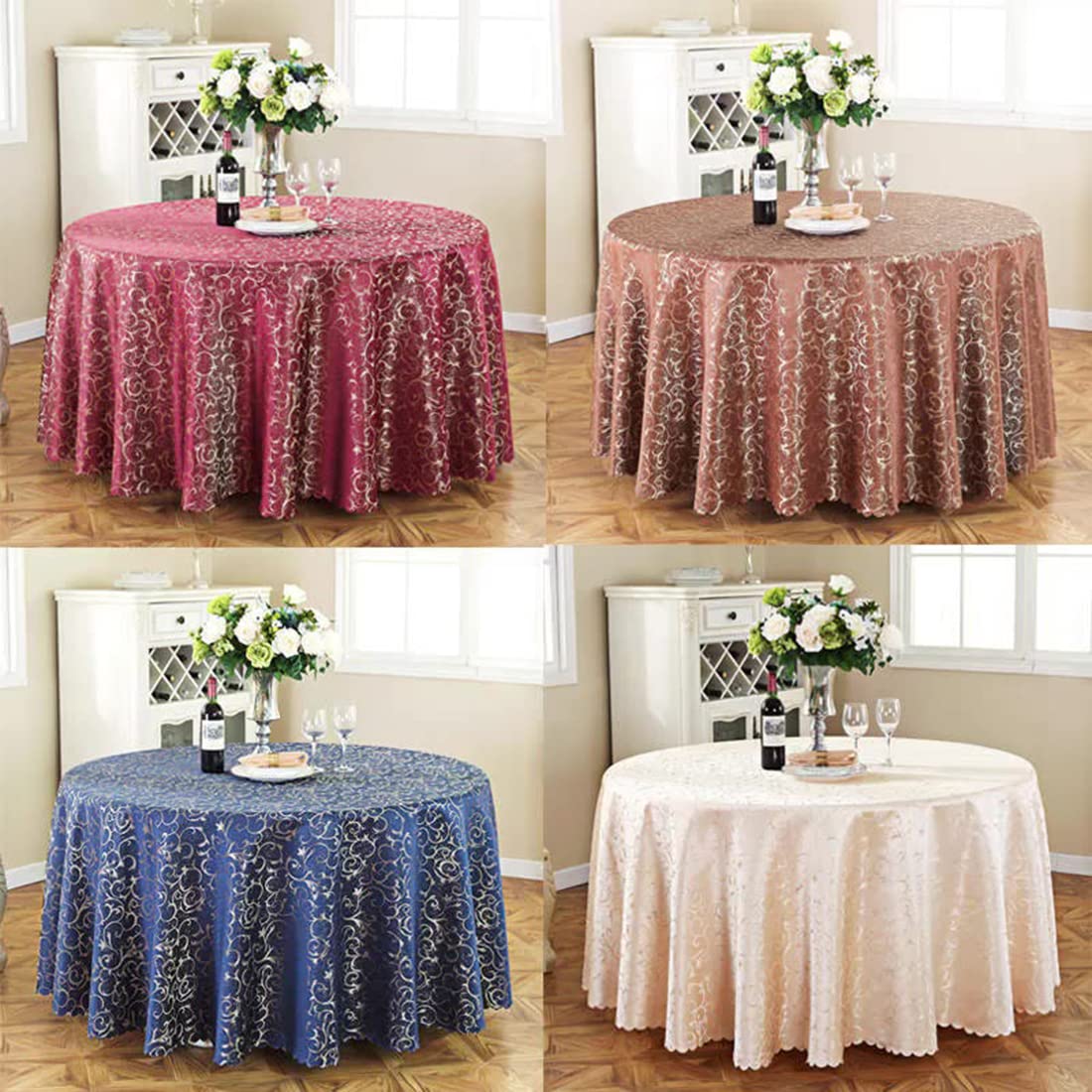 Elegante tovaglia rotonda per casa e hotel in tessuto di alta qualità, decorazione ideale per eventi, riunioni e occasioni speciali, elegante tovaglia per feste