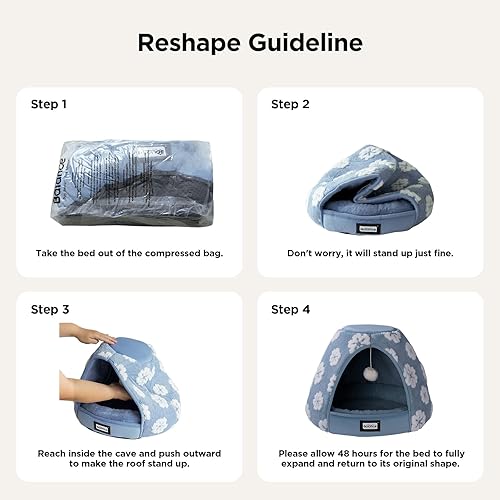 Miniatura 6 de BALANCE Cat Beds for Indoor Cats, 2-in-1 Cat Bed Cave with Anti-Slip Bottom and Ultra-Soft Plush, Cozy Cats House Tent for Kittens and Small Dogs,