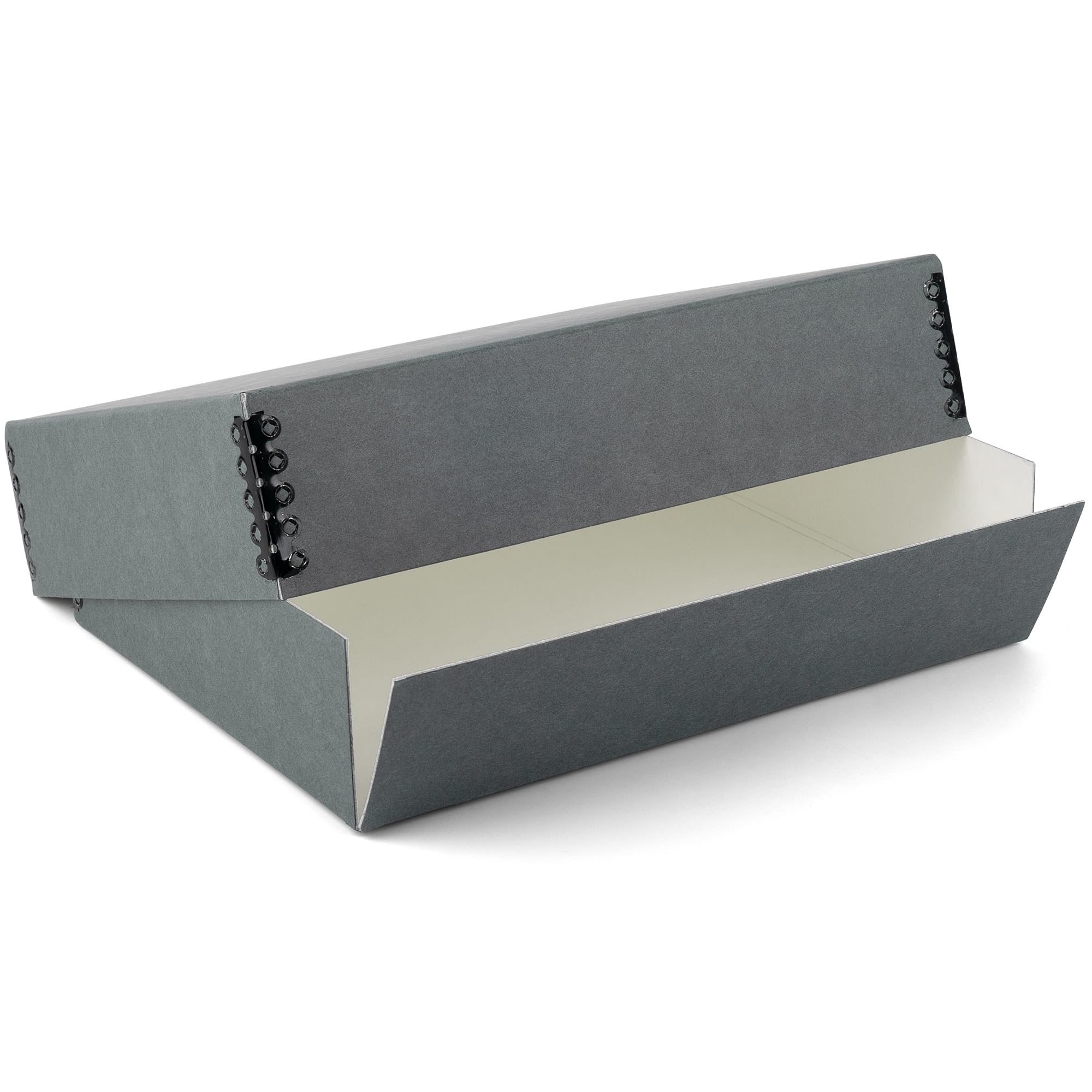 Lineco Blue/Gray 11x17 Museum Storage Box Removable Lid and Drop Front Design. Archival with Metal Edge. Protect Longevity, Store Photos, Documents, Crafts, Cards, Magazines, Prints, DIY.