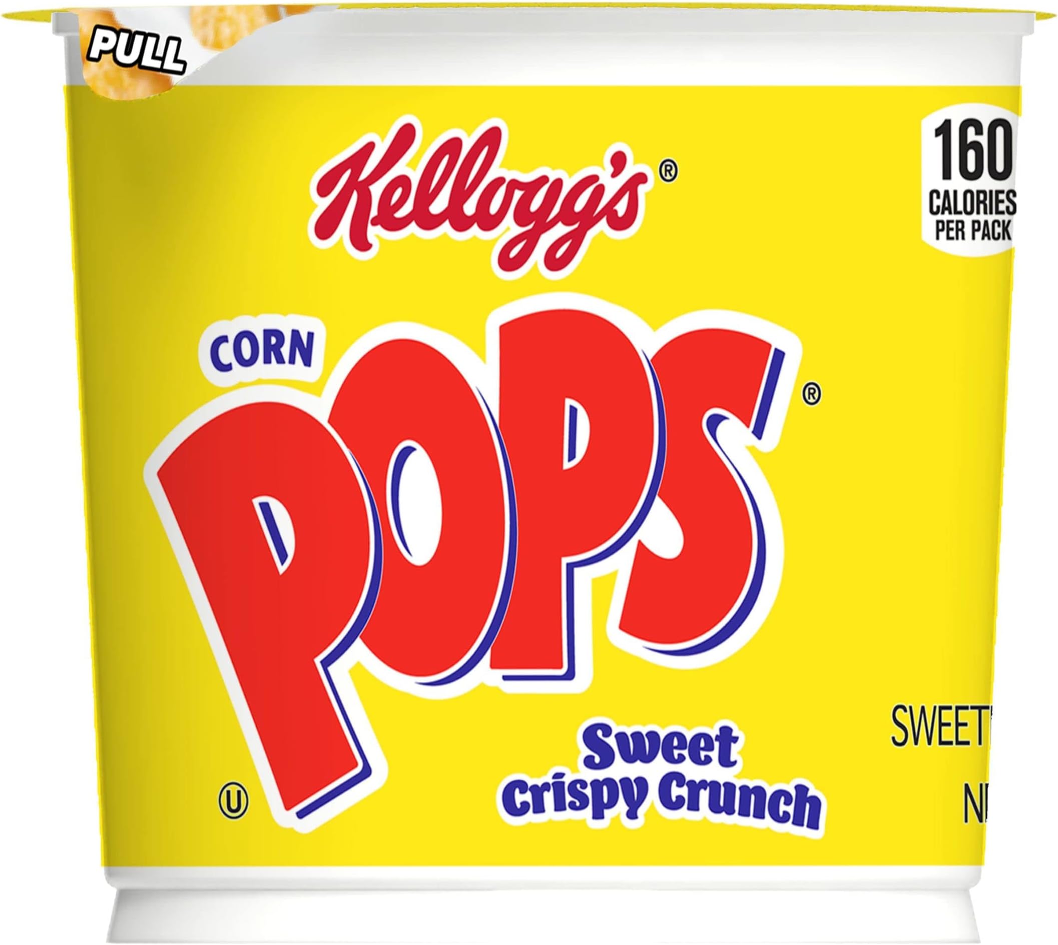 Corn Pops Cold Breakfast Cereal Cups, Good Source of 8 Vitamins and Minerals, Original, 5.62lb Case (60 Cups)