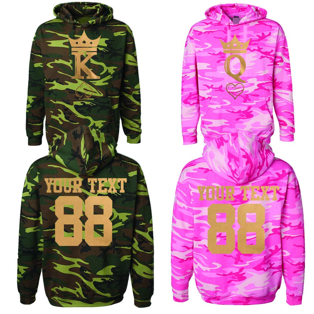 King And Queen Custom Couple Hoodie Customized Names And Numbers