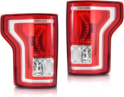 AUTOSAVER88 Conjunto de luces traseras compatibles con Ford F-150 f150 15 16 17 2015-2017 luces traseras, luces traseras (montaje de repuesto rojo