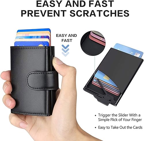 Miniatura 4 de TAUFE Men's Wallets, Leather Men Wallets Fashion Card Holder Trifold Wallet Money Bags Smart Slim Thin Coin Pocket Leather Wallet Purse