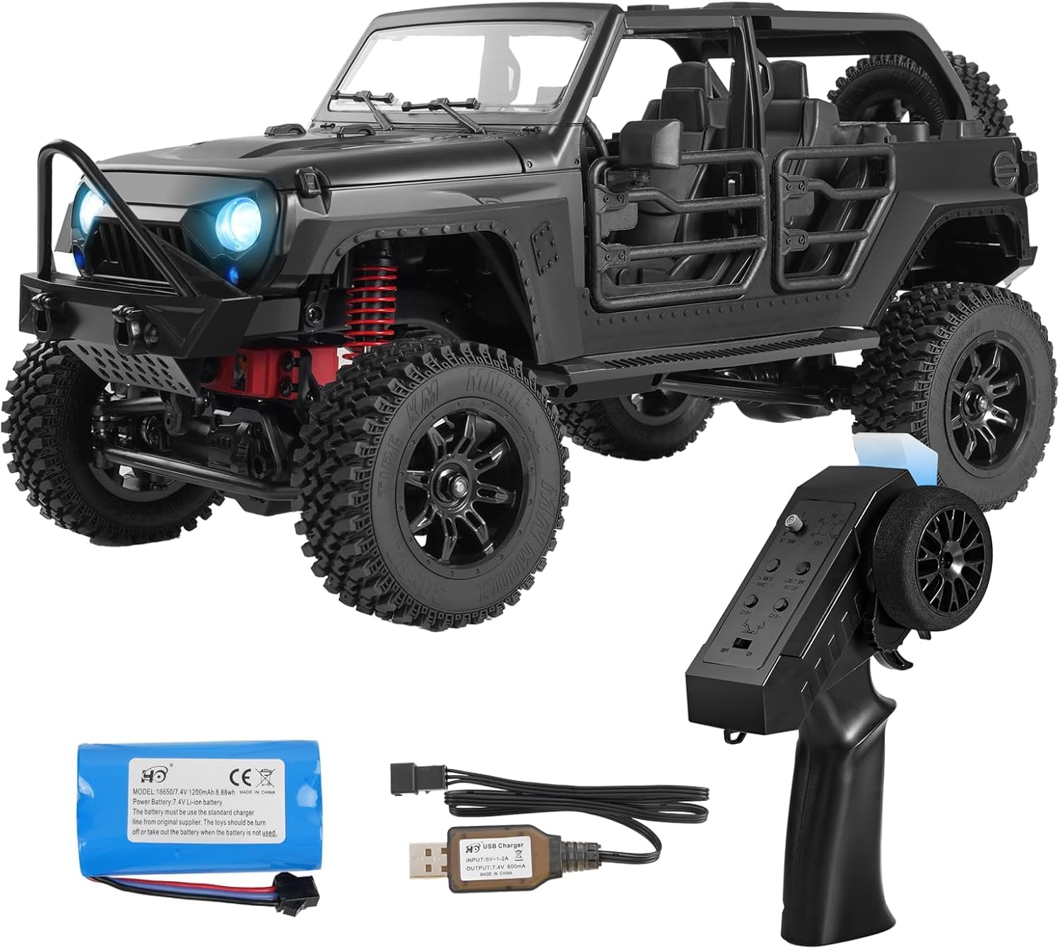ARRIS 1/12 Scale RC Crawler, MN-128 Off-Road Truck RTR, 4WD RC Rock Crawler with 2.4G Remote Control RC Jeep Car Model for Adults Hobby Gifts (Black) โ image 1