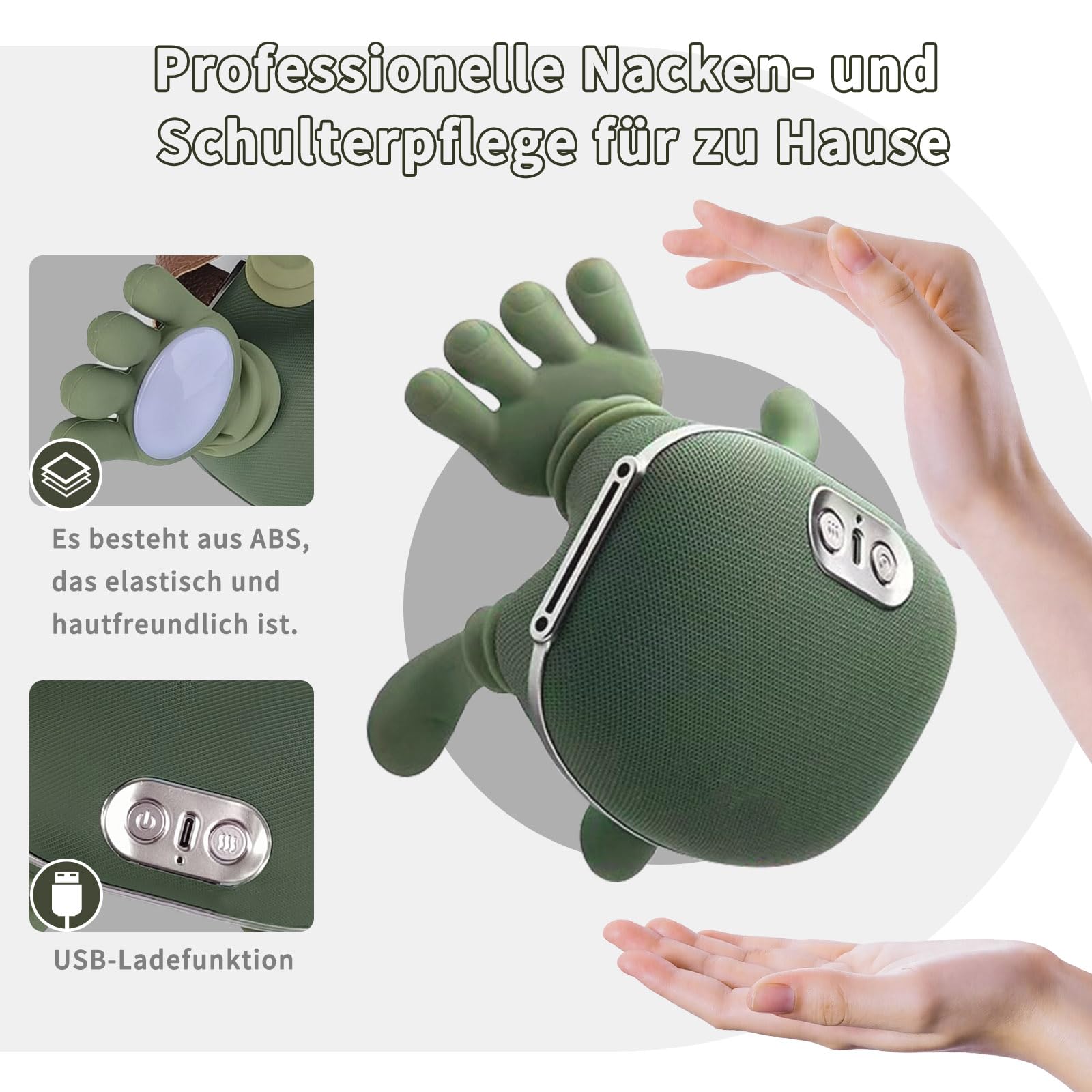 Appareil de massage pour les épaules et la nuque, masseur de nuque 4D, masseur de nuque avec fonction chauffante, pour soulager les douleurs aux épaules et à la nuque, portable et rechargeable pour la