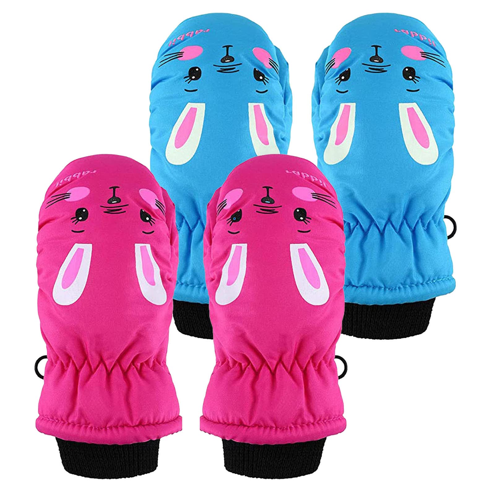 Kinder-Thermo-Handschuhe, 2 Paar, für Kinder, Jungen, Outdoor, wasserdicht, warme Fäustlinge, Mädchen, Ski, Finger, Winterhandschuhe, Kinderhandschuhe für Damen, kaltes Wetter, beheizter Winter Fashion