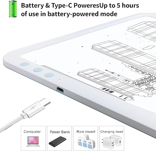 Miniatura 3 de TSOCOS Almohadilla de luz recargable A3, tablero de luz de pintura de diamante súper brillante, caja de luz portátil con pilas, 3 colores, 6 niveles