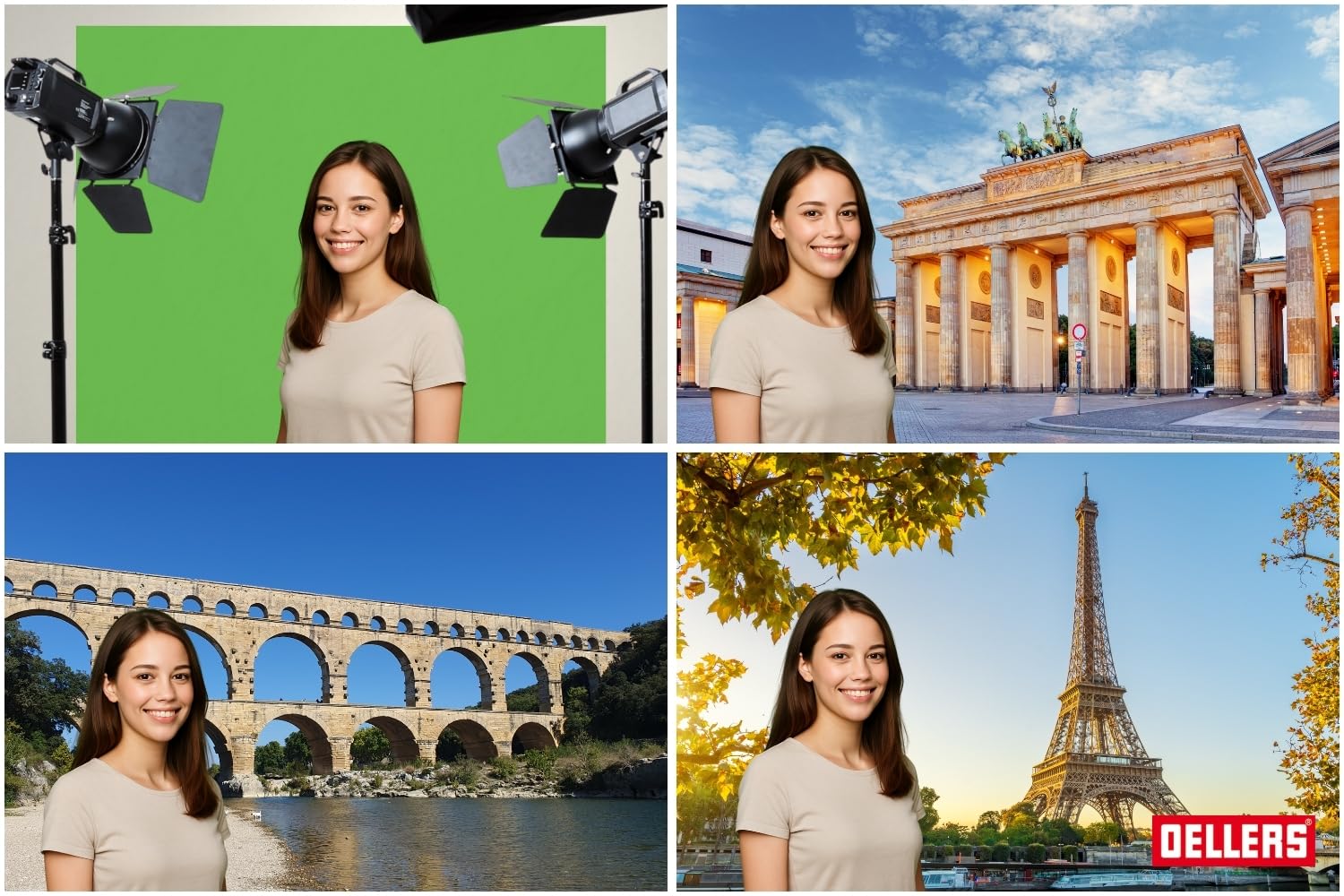 OELLERS Creative Greenscreen, colore verde Chroma, 1 litro, per studio e pareti, per riprese in studio, produzioni video e sessioni fotografiche