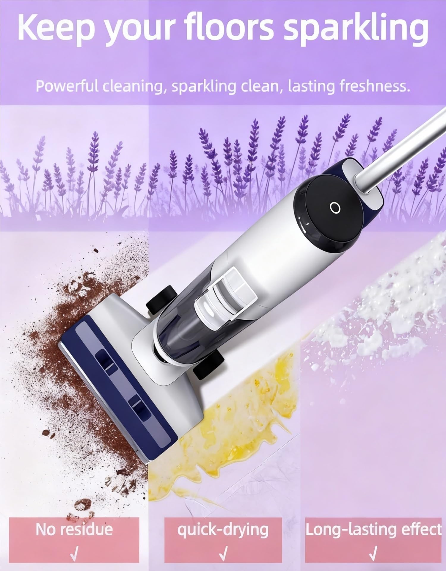 Limpiador para Suelos con Aroma a Naranja Dulce y Lavanda, 500 ml, para Madera, mármol y Piedra, fórmula con bajo residuo, Compatible con Tineco iFLOOR, Floor One S3/S5/S6/S7 Pro y Breeze(2pcs*500ml)
