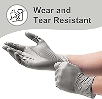 Vista 4 de WECARE Guantes desechables de nitrilo cromados, sin polvo ni látex, no estériles, aptos para alimentos