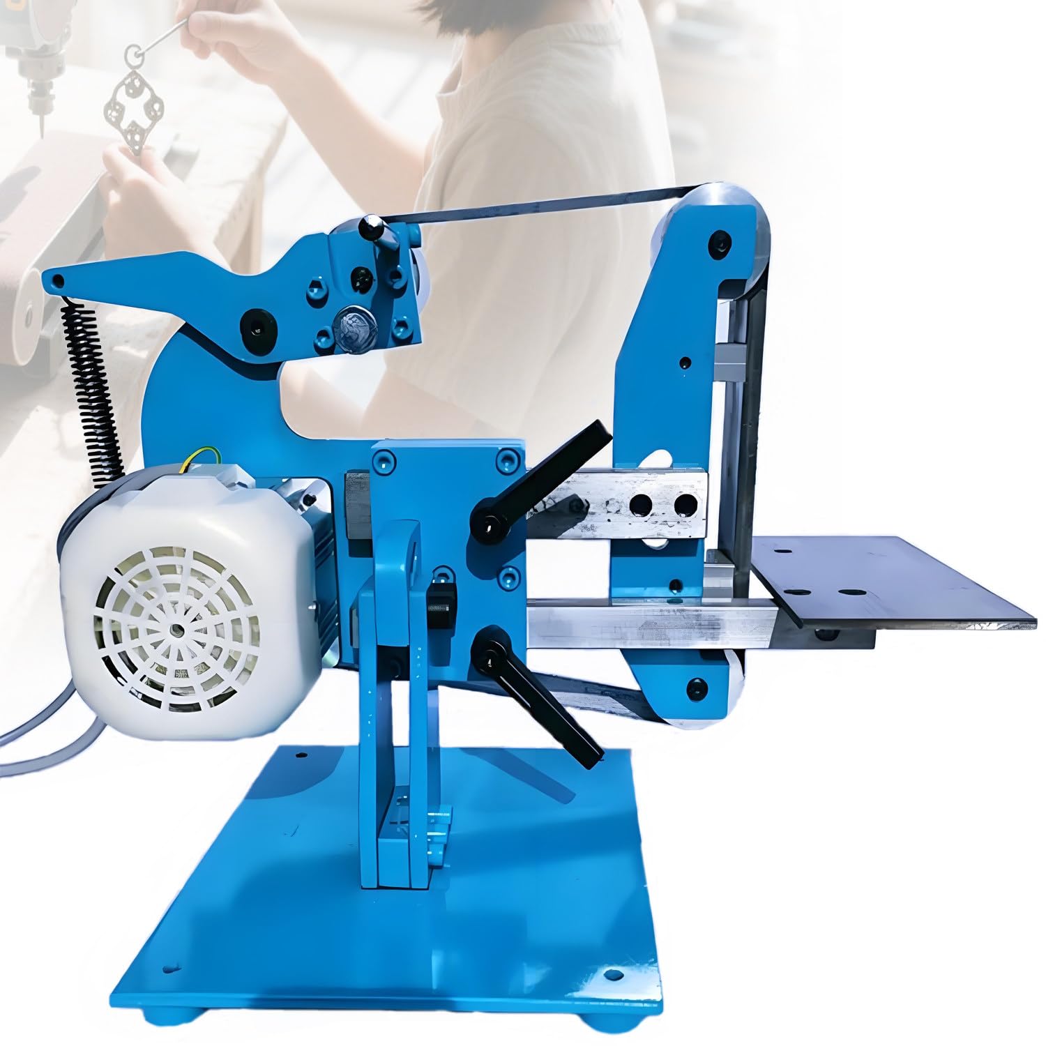 Ponceuse à Bande 750w Professionnelle,Mini Ponceuse Electrique,Petite Meuleuse D'établi,Double Usage Vertical/Horizontal,Corps Acier,915x50mm Sander,Plaque D'acier De 10 Mm D'épaisseur,1100W