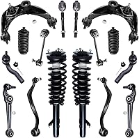 Vista 346 de Detroit Axle - Kit de puntales delanteros para Ford 2000-2004 Focus 2 puntales con muelle helicoidal 2 brazos de control inferiores con rótulas 2001