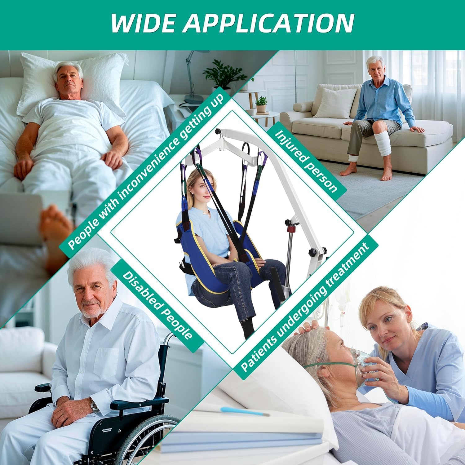 Lift Sling for Toileting with Torso Belt, Transfer Sling for Elderly Individuals, Post-Surgery Patients and People with Disabilities, Medical Belt for Lifting Patients- FSA HSA(Large)