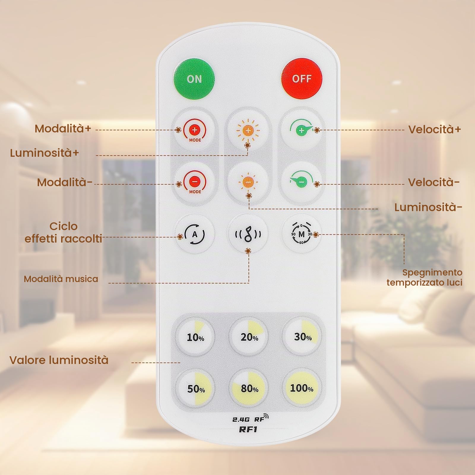 App Controllo Striscia LED COB 10 metri, Striscia LED Bianco Caldo con Smart App e Telecomando, Funzione Timer, Colore Dinamico, Modalità Musica per Parete TV Cucina Soggiorno, 2700K