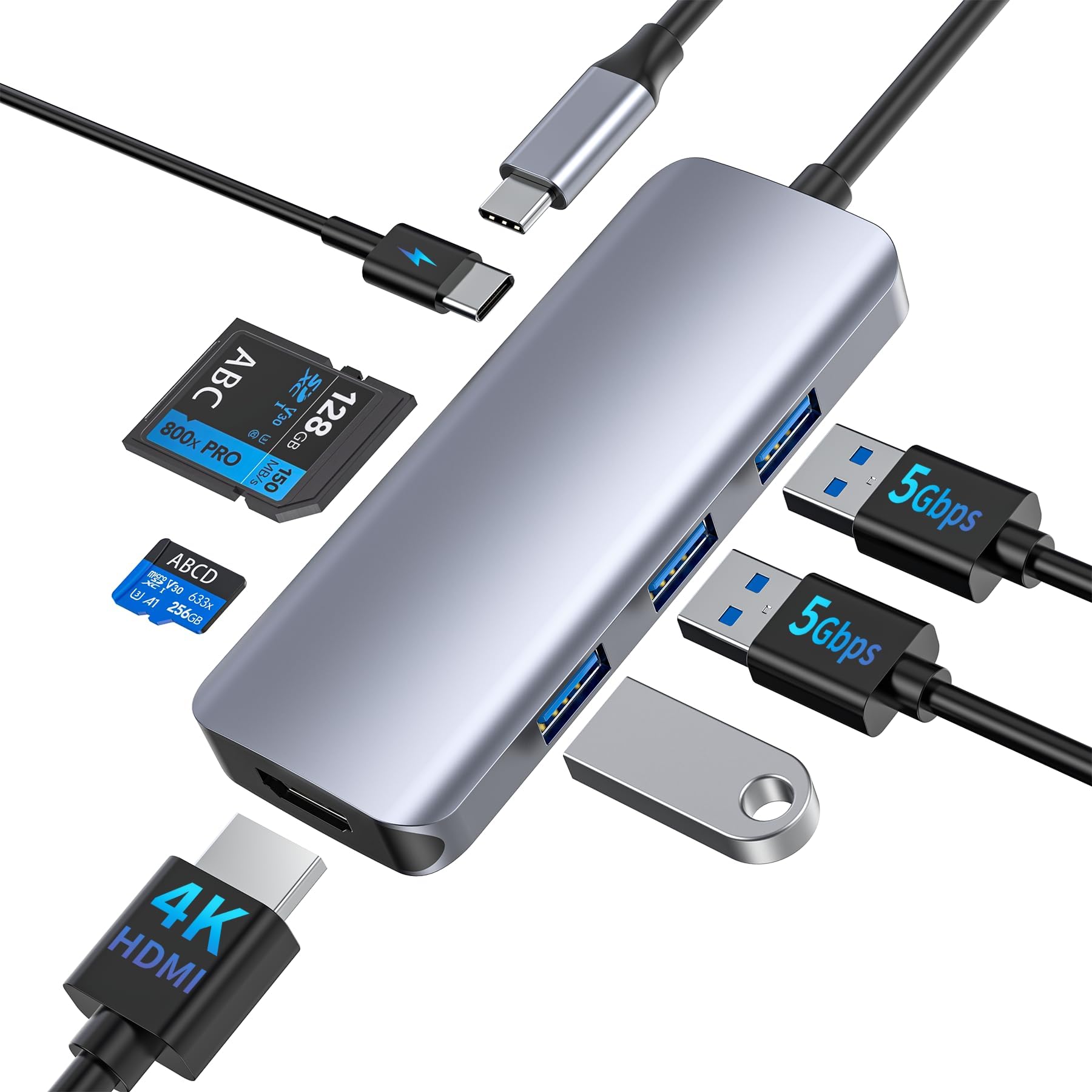 Adattatore USB C A HDMI 3 In 1 - Per MacBook, IPad Pro - 4K, USB 3.0, Ricarica PD 100W
