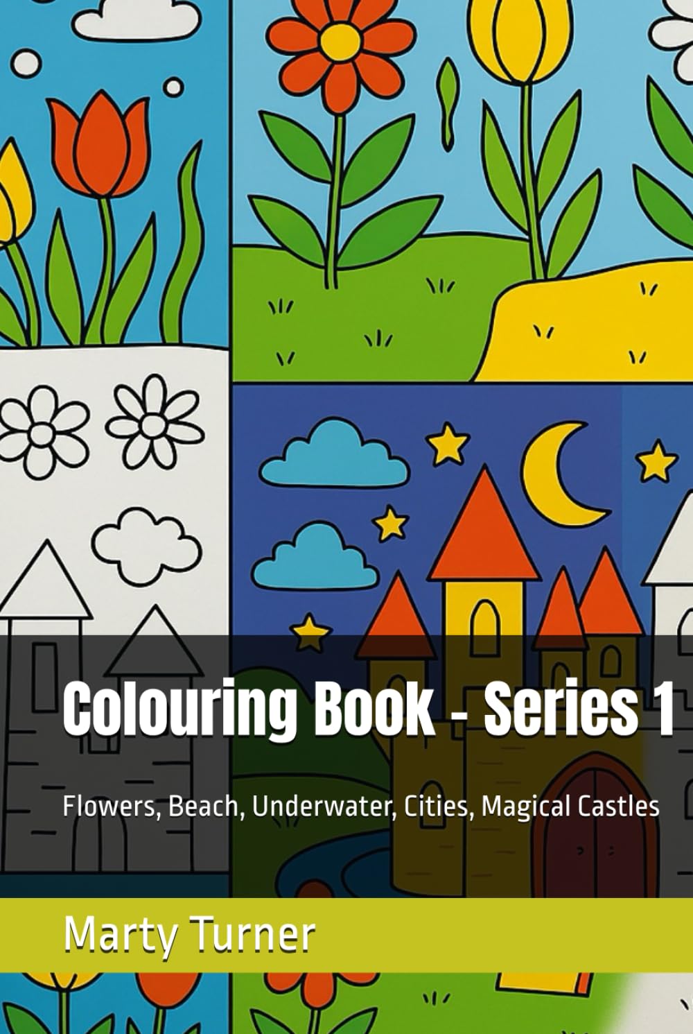 Cahier de coloriage ville et chateau pour adulte anti-stress