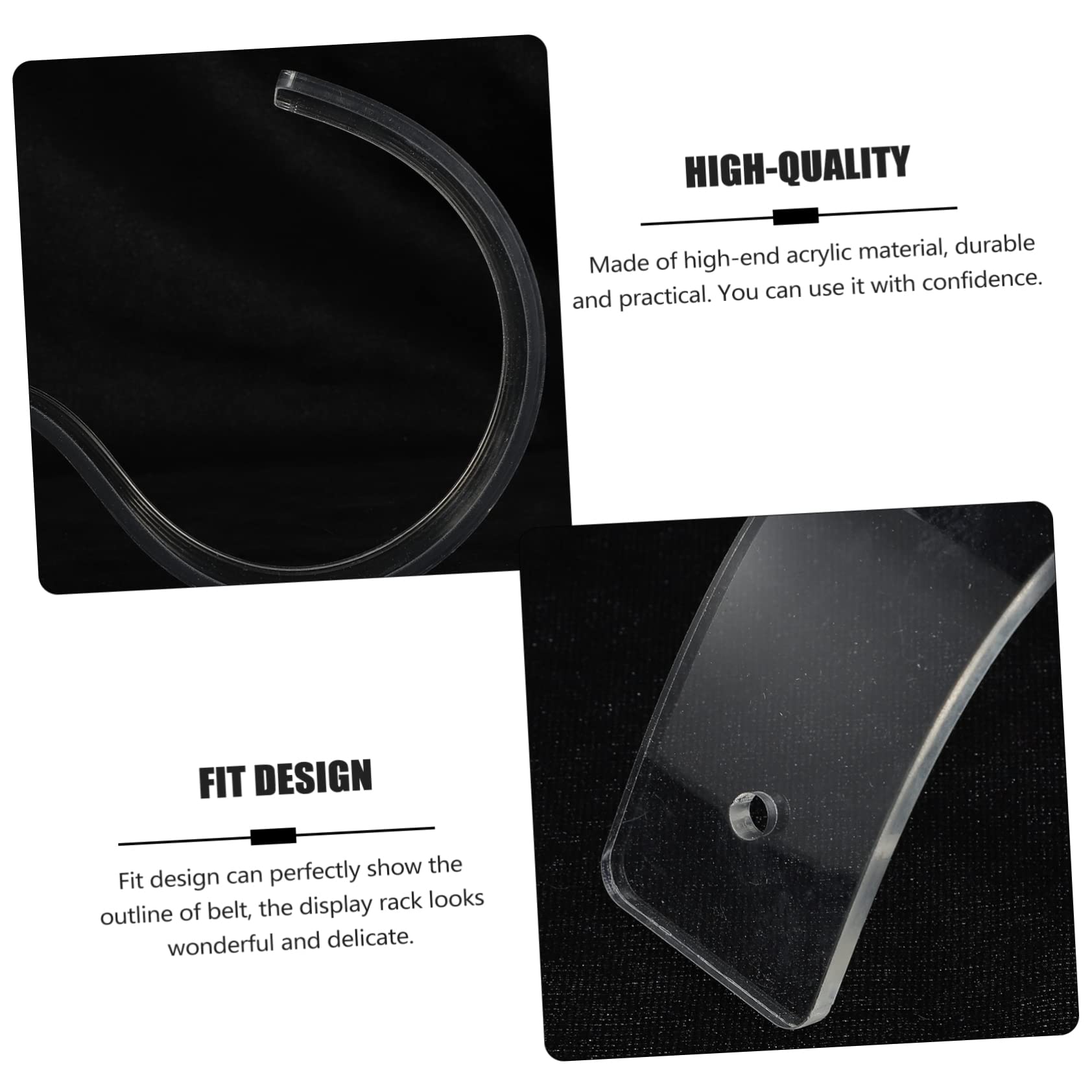 MAGICLULU 2pcs Acrylic Belt Display Stands for Supermarkets and Stores Belt Rack Showcase Transparent Design for Merchandise Presentation and Home Decoration