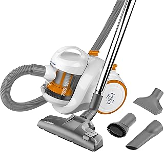 Hyundai HYUVC009 - Aspirador sin bolsa (700 W, 1,5 L, 80 decibelios), color blanco y naranja