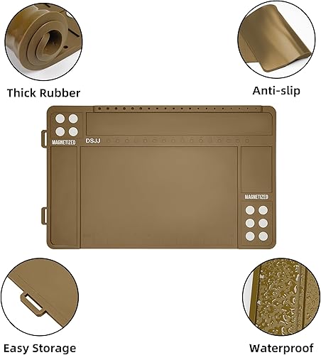 Miniatura 4 de Tapete de limpieza de armas, almohadilla magnética de alta calidad con bandeja organizadora de piezas, alfombrilla de goma antideslizante,