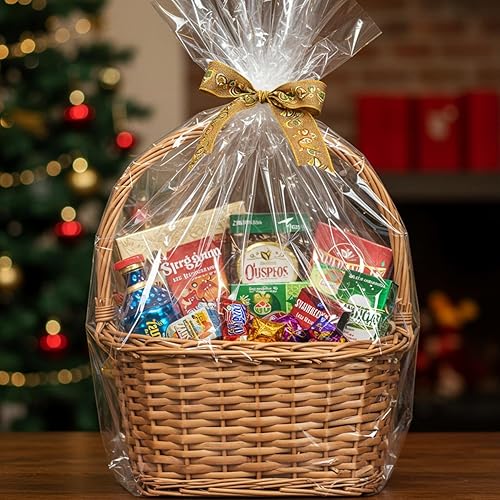 Miniatura 7 de Tatuo 6 bolsas de celofán extra grandes para cestas de regalo de 35 x 57 pulgadas, bolsas de regalo de celofán de plástico gigantes para Halloween,