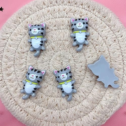 Miniatura 9 de STOBOK 100 adornos adorables, modelo de espalda plana, joyería, álbum de recortes, decoración de gato pequeño, decoración de decoración artesanal
