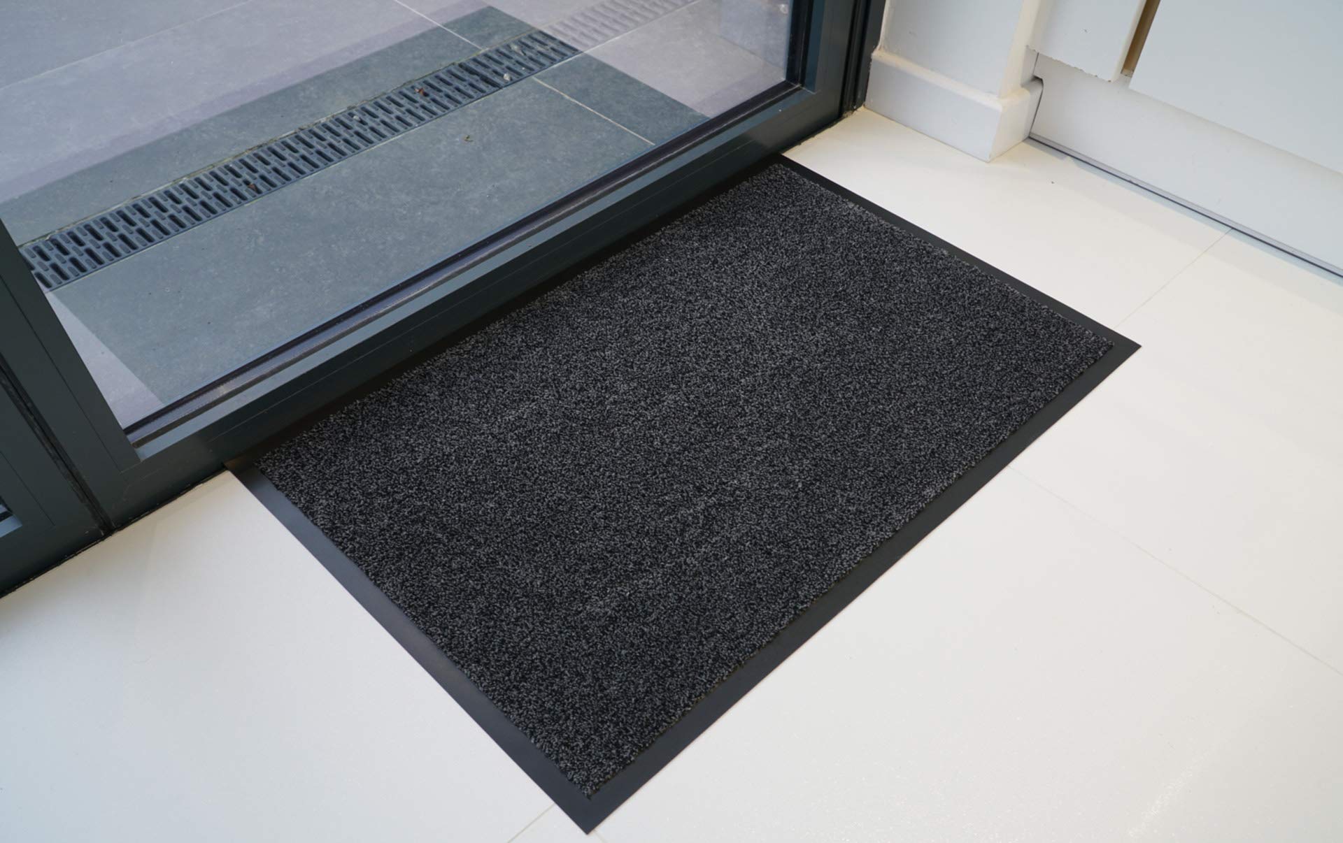 Serdim Rugs Tapis de Protection antidérapant avec Bords en Caoutchouc, Anthracite, 60 x 180 cm