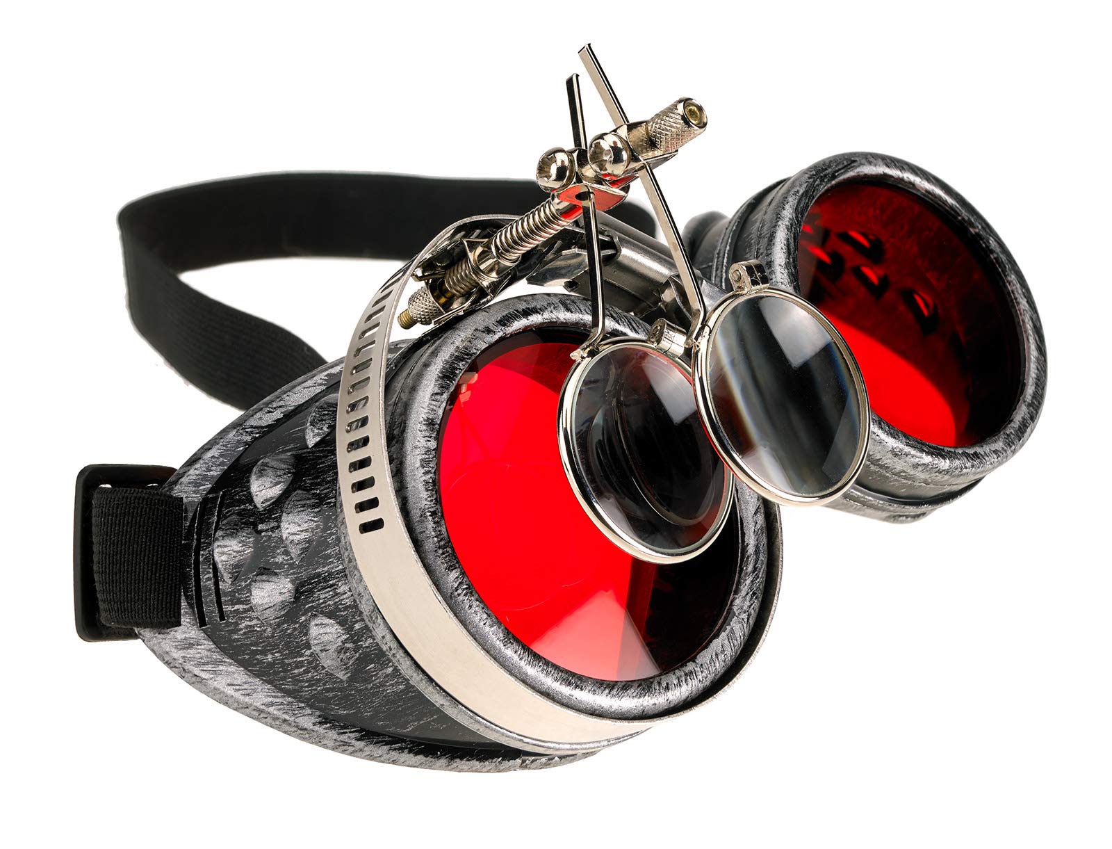 4sold Loupe Steampunk Black Cyber Goggles Rave Goth Vintage Victorian like Sunglasses (Eye Loupes Grey)