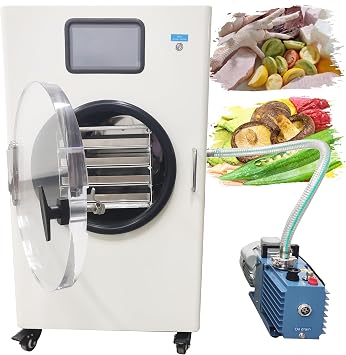 Vacuum Freeze Dryer 110V Vacuum Food Dehydrator Machine with 4 Trays -40C Cold Trap 1550W Food Sublimation Dryer Freeze Drying Machine for Fruit & Vegetable