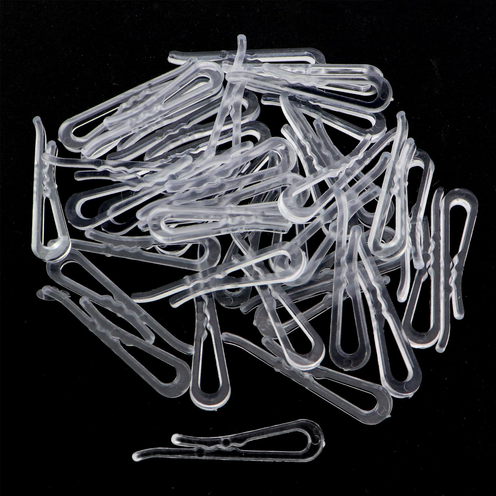 Caishun 300PCS 38mm U Shape Transparent Plastic Crocodile Clips Shirt Fixed Packing Clip for Folding Shirts Sleeves Socks Ties