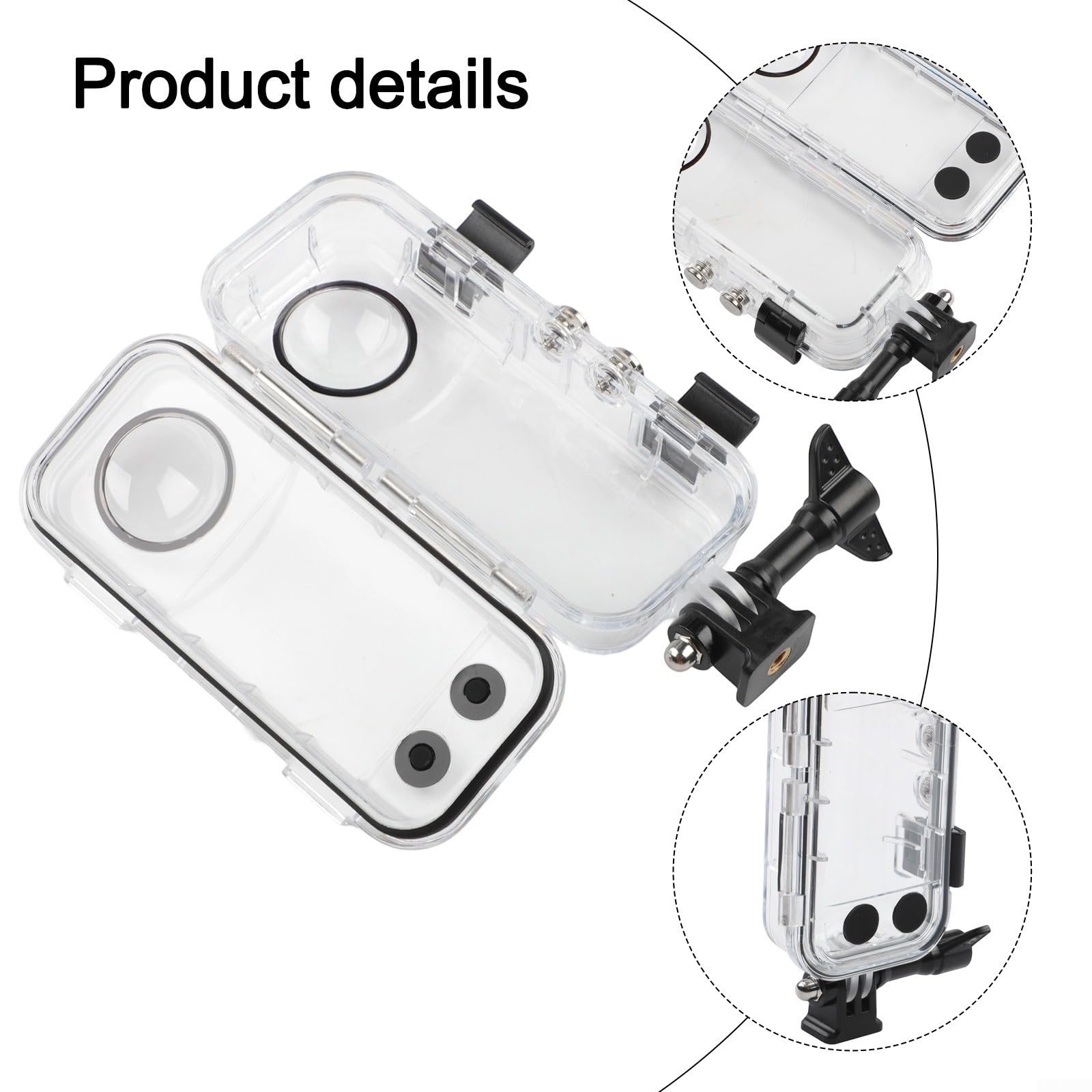 Custodia impermeabile da 40 m, custodia subacquea in vetro temperato, trasparente per guscio compatto con immersioni complete e snorkeling