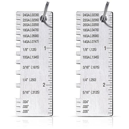 Miniatura 38 de ZeeDix Calibre de espesor de hoja de metal portátil - Herramienta de inspección de tamaño plateado de acero inoxidable Hojas de metal Medidor