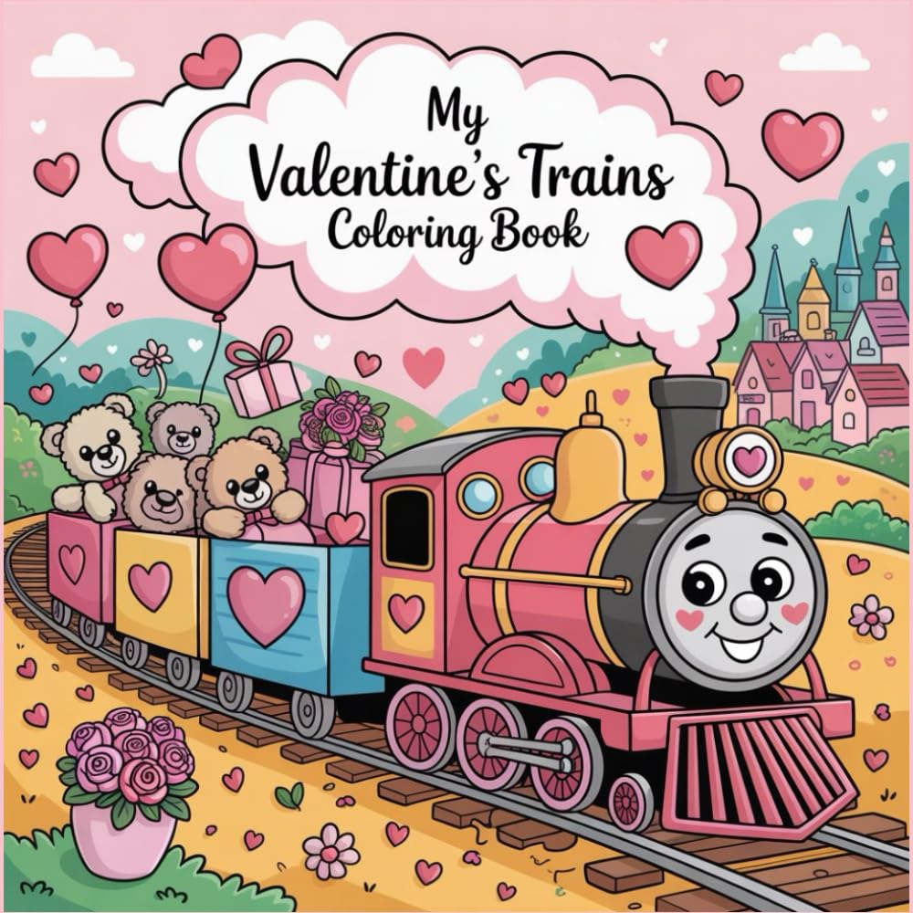 My Valentine's Trains Coloring Book: Choo-Choo! Valentine’s Fun for Creative Kids