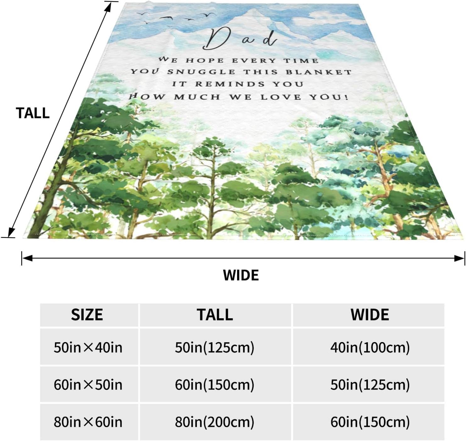 Dad Gifts Fathers Birthday Gift, Dad Blanket from Daughter Son, Birthday Gift for Dads, Valentines Day Gifts, Soft Flannel Throw Blankets for Sofa Couch Bed 60" x 50" - Image 4
