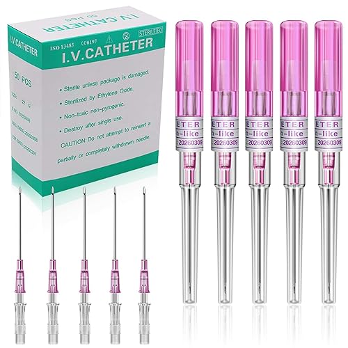Miniatura 16 de 50 agujas de perforación de catéter mixtas IV 14G 16G 18G 20G 22G agujas huecas para labios, lengua, vientre, ombligo, pezón, cartílago