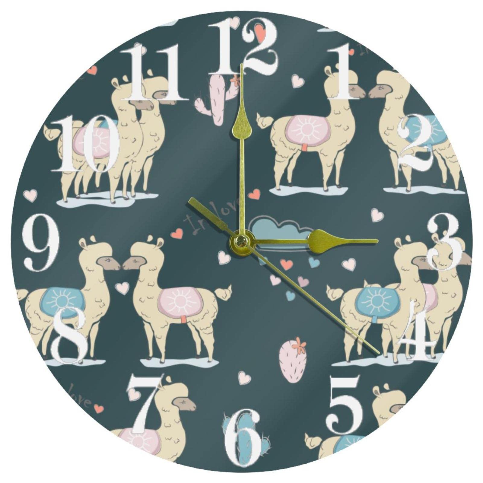 Horloge murale ronde à quartz silencieuse sans tic-tac 25,4 cm à piles pour bureau