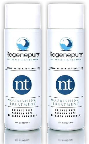 Regenepure, Champú NT Tratamiento nutritivo, apoya un crecimiento saludable del cuero cabelludo y el cabello, 8 onzas (paquete de 2)