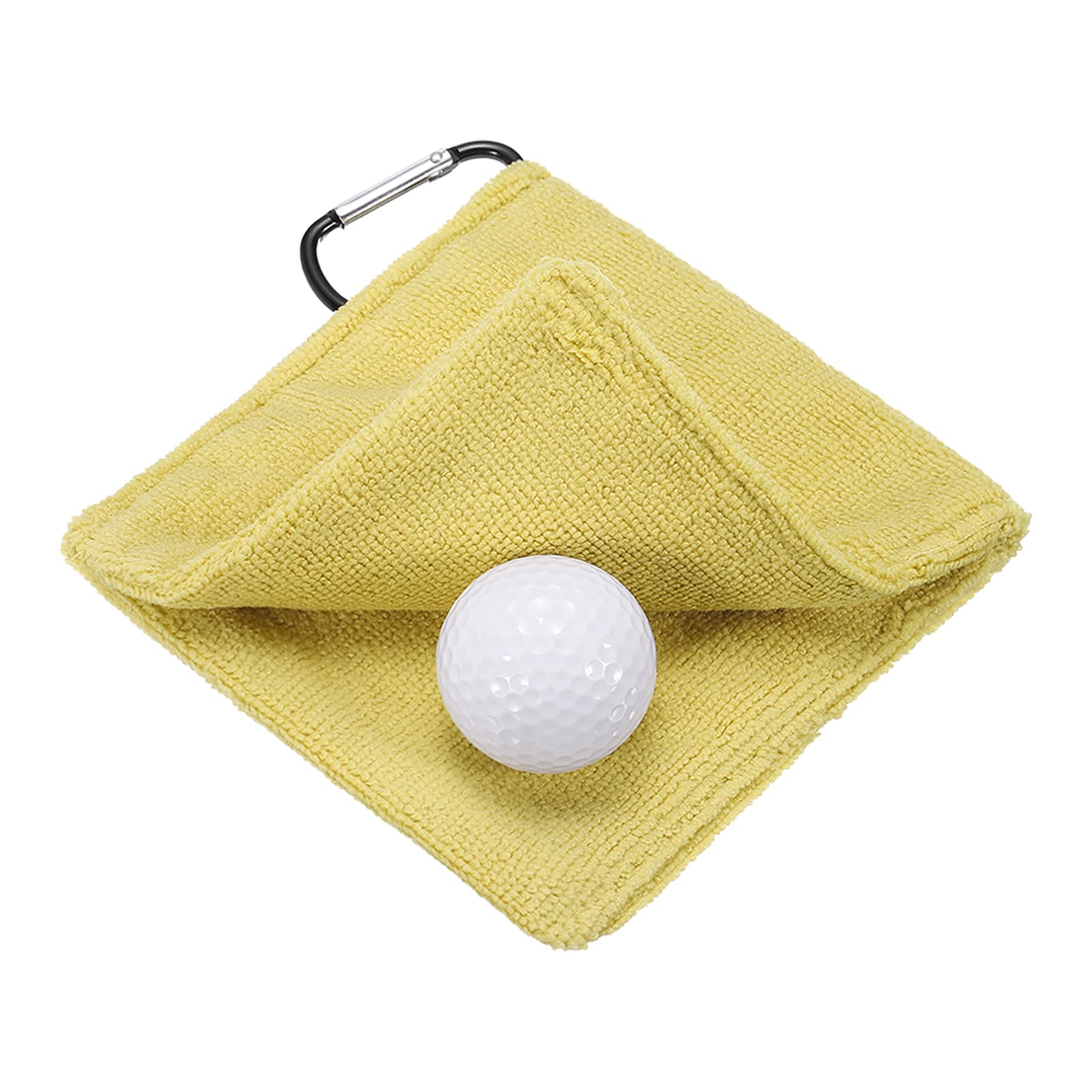 YELARXI Small Microfiber Golf Towel, Pocket Golf Ball Towel with Clip Fitting For (Bags/Carts/Clubs-Cleaning Accessories-Men/Women) 6 Inch & 1 Pack & Yellow โ image 1