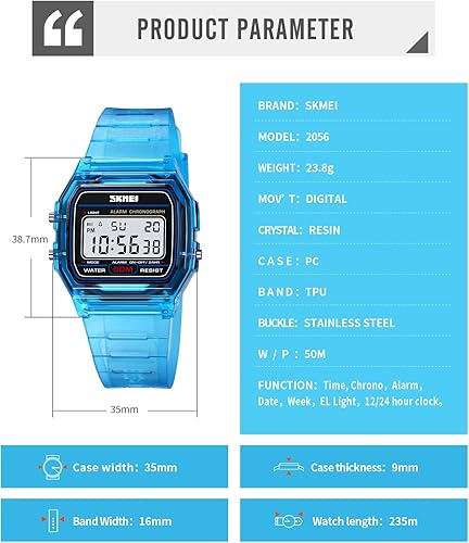 Miniatura 5 de FANMIS Reloj digital deportivo multifuncional para hombre y mujer, resistente al agua, LED, electrónico, tácticas militares, cronómetro