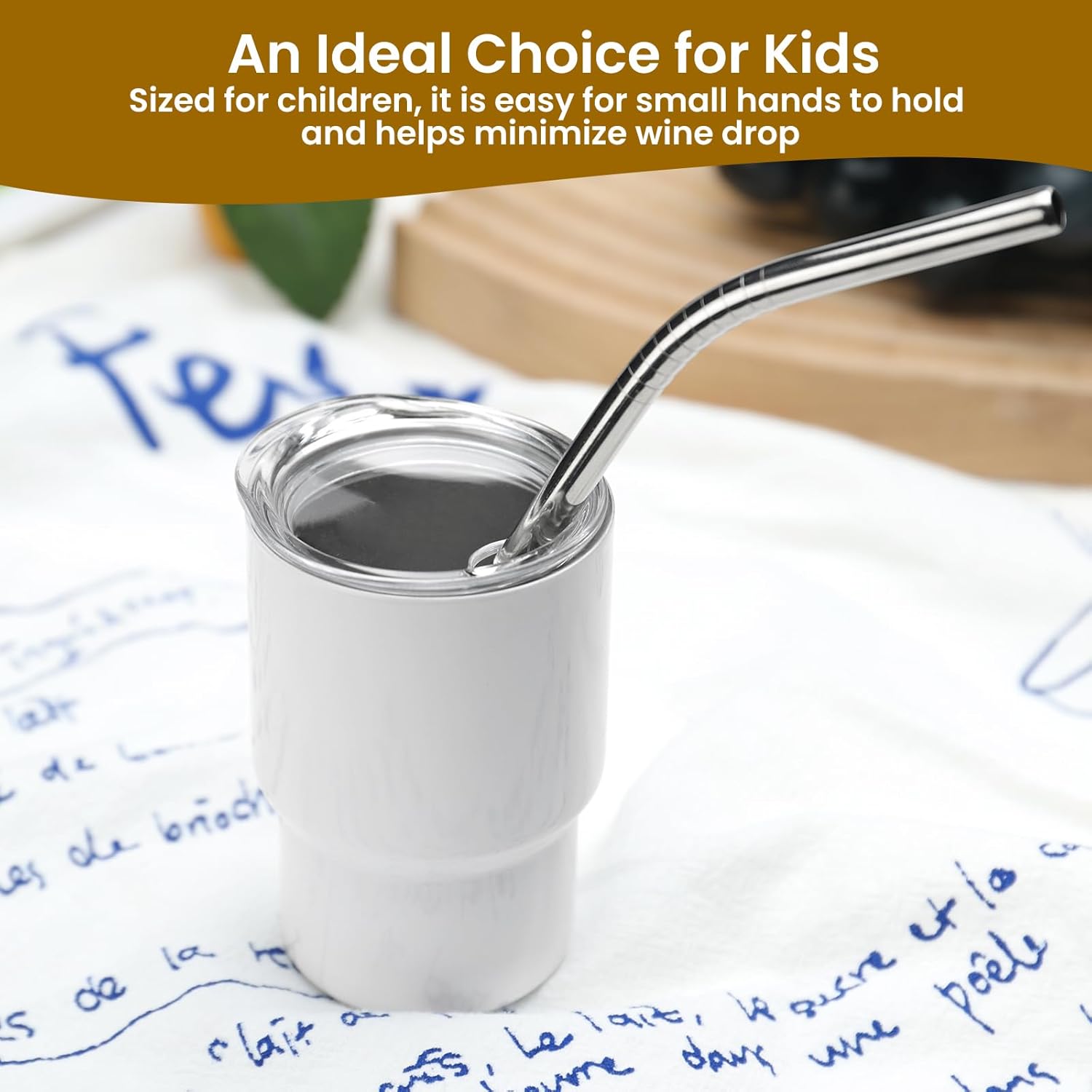 3 oz Mini Tumbler Shot Glass with Straw and Lid White Stainless Steel Sublimation Tumblers Double Wall Vacuum Insulated Cups, 6 Pack - Image 7