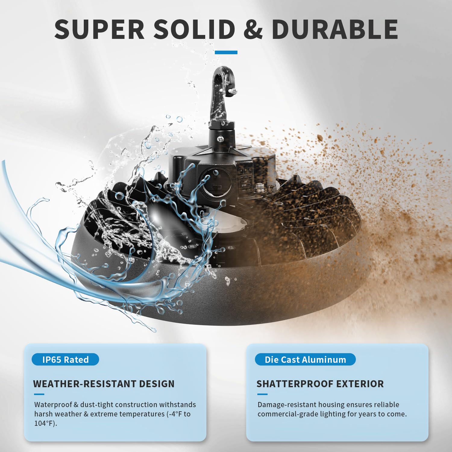 8 Pack UFO LED High Bay Light With Motion Sensor 150 200 240W 21000 28000 33600lm 2CCT 4000K — view 4