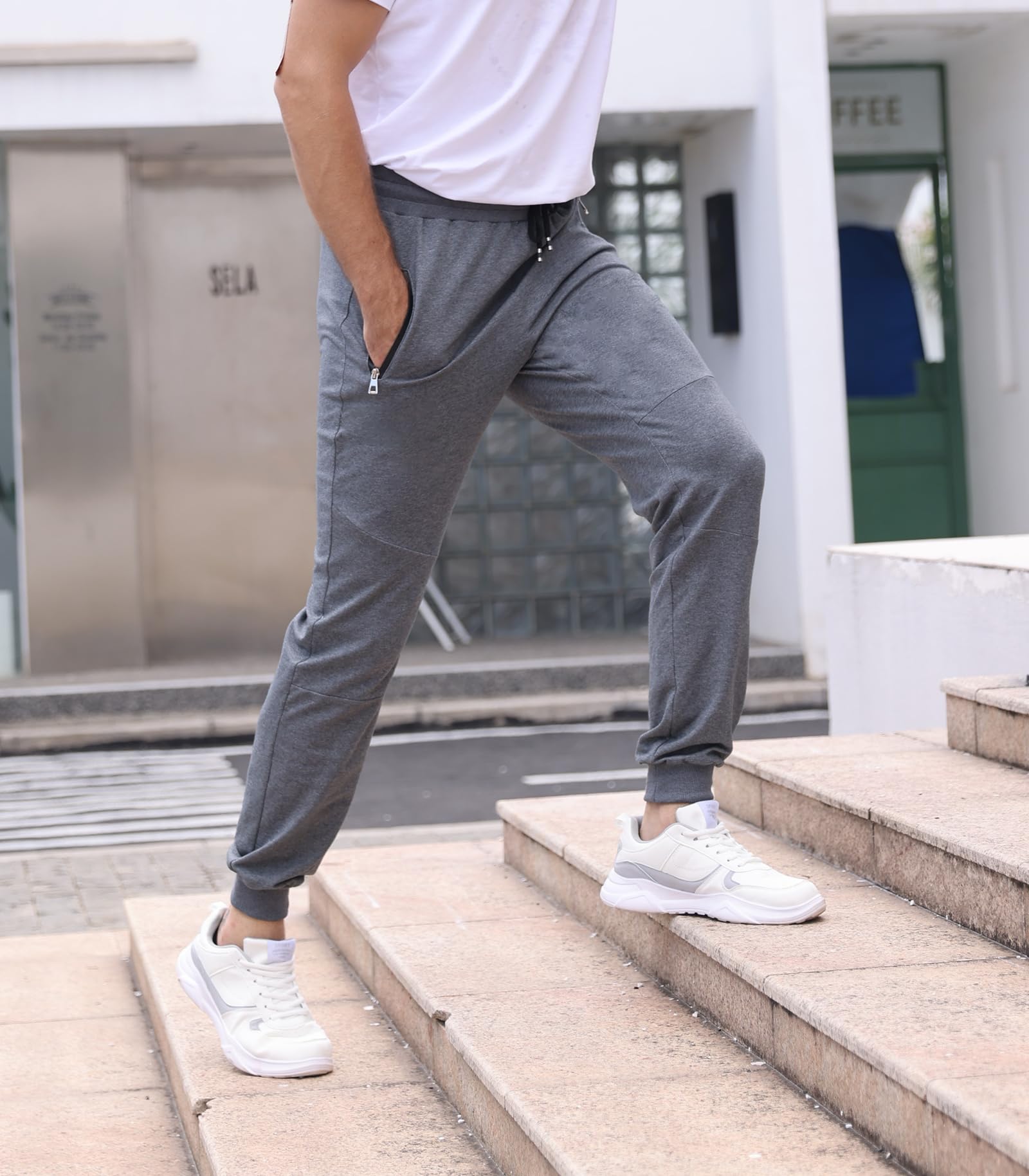 Pantaloni sportivi da uomo, pantaloni da allenamento, pantaloni cargo, pantaloni da jogging, alla moda, per il tempo libero, per la corsa, con strisce strette