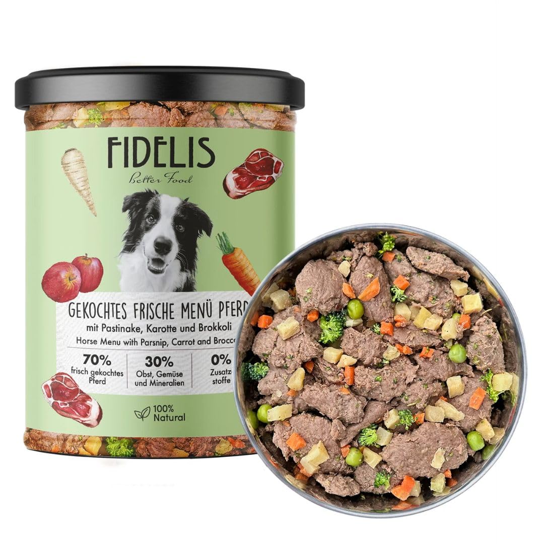 ANIMALUJOS Mix Comida Cocinada Casera para Perros y Cachorros, Sabores Salmón, Pavo, Pollo, Ternera, Caballo y Pato, 6 Unidades x 400g - 100% Natural y Sin Aditivos - Fidelis