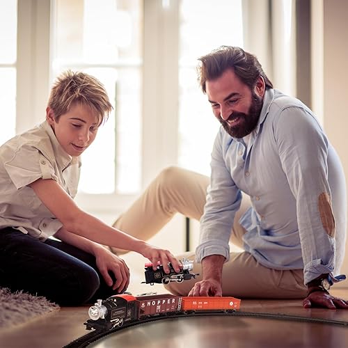 Miniatura 7 de HO Scale 187 - Juego de tren eléctrico de locomotora negra con control remoto Power Pack y controlador de velocidad a partir de 14 años