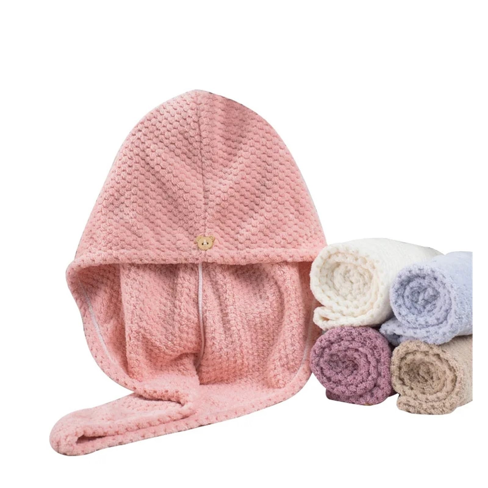 Toallas para Secar El Pelo 3 uds. Toalla mágica de Secado rápido for Cabello de Microfibra, Gorro Envolvente for baño, Gorro de Secado rápido con Turbante Toalla Microfibra Pelo(Red)