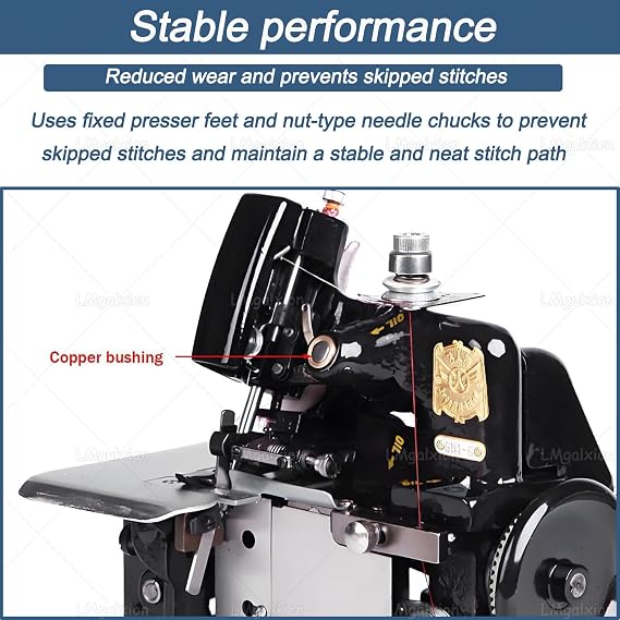 Industrial-Grade Overlock Machine with Stepless Speed Control, Adjustable Stitch Settings, and Easy Threading, Ideal for Sewing Projects
