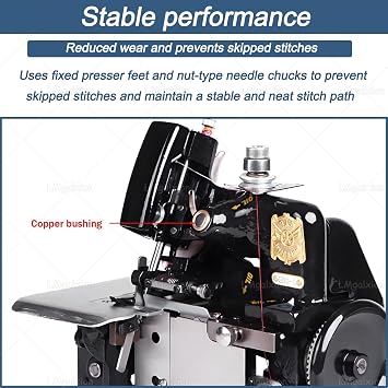 Industrial-Grade Overlock Machine with Stepless Speed Control, Adjustable Stitch Settings, and Easy Threading, Ideal for Sewing Projects