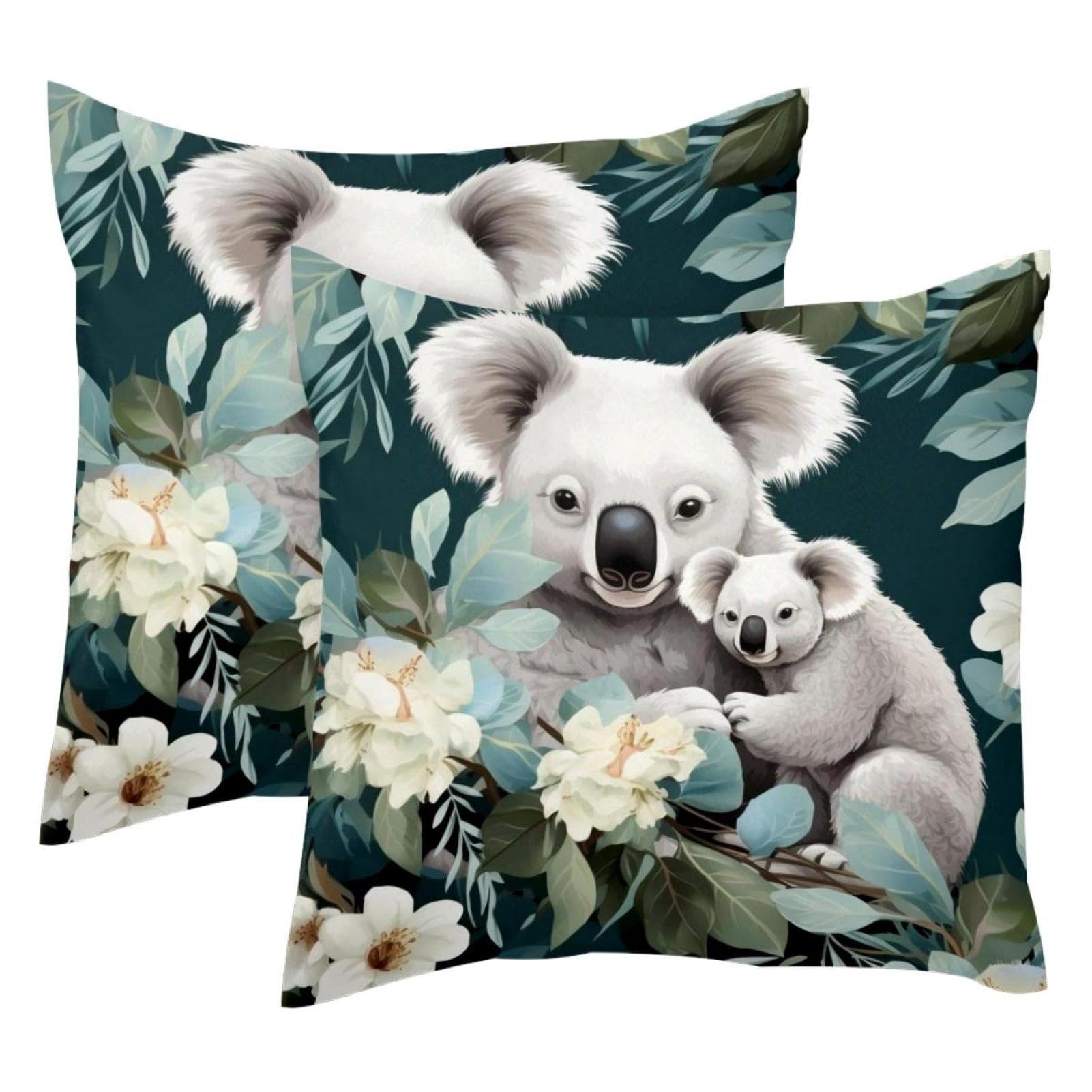 Housse de coussin 50x50 koala en velours pour rénover vos vieux coussins